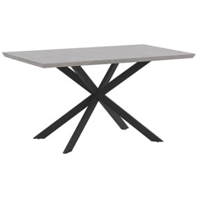 Dining Table 140 x 80 cm Concrete Effect with Black SPECTRA