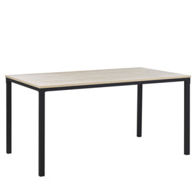 Dining Table 150 x 90 cm Black with Light Wood HOCKLEY