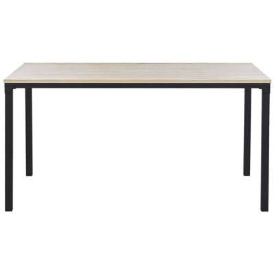 Dining Table 150 x 90 cm Black with Light Wood HOCKLEY