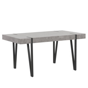 Dining Table 150 x 90 cm Concrete Effect with Black ADENA