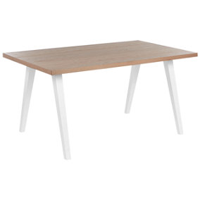Dining Table 150 x 90 cm Light Wood and White LENISTER