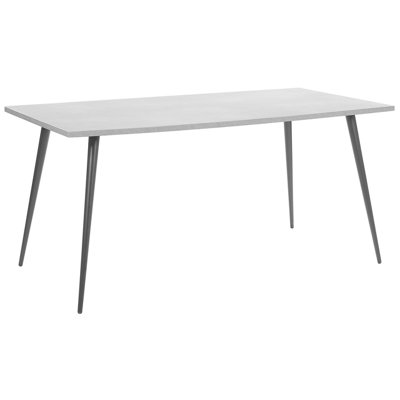 Dining Table 160 x 80 cm Concrete Effect with Black SANTIAGO