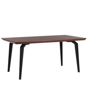 Dining Table 160 x 90 cm Dark Wood with Black AMARES