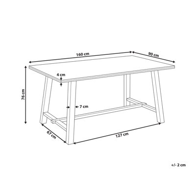 Dining Table 160 x 90 cm Light Wood BARNES