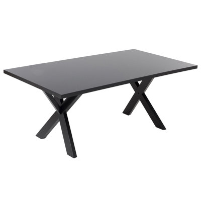 Dining Table 180 x 100 cm Black LISALA | DIY at B&Q