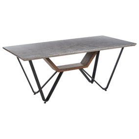 Dining Table 180 x 90 cm Concrete Effect with Black BANDURA