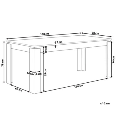 Dining Table 180 x 90 cm Dark Wood VITON