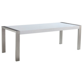 Dining Table 220 x 90 cm White with Grey ARCTIC I
