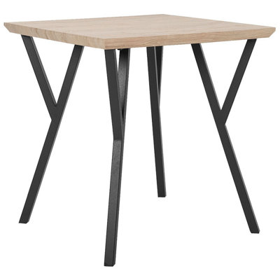 Dining Table 70 x 70 cm Light Wood with Black BRAVO