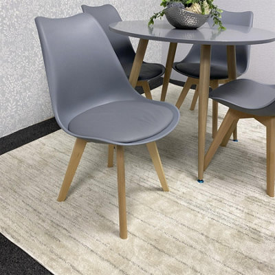 Dining Table And 4 Chairs Grey Round Table With 4 Grey Plastic Chairs ...
