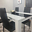 Dining table and 4 Chairs set White Black wood dining  Table With 4 Black Leather Chairs  Kosy Koala