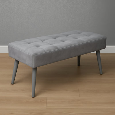 Dining Table and 4 Chairs With Bench Stone Grey Effect Wood Table ...