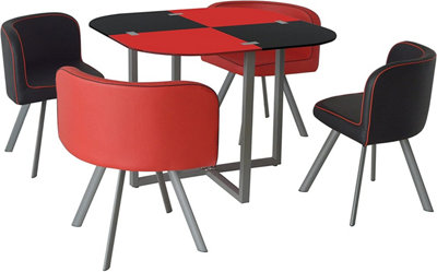 Red and deals black dining table