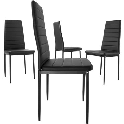 Dining table and chair Set Berlin 4+1 - black