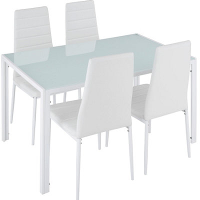Dining table and chair Set Berlin 4+1 - white