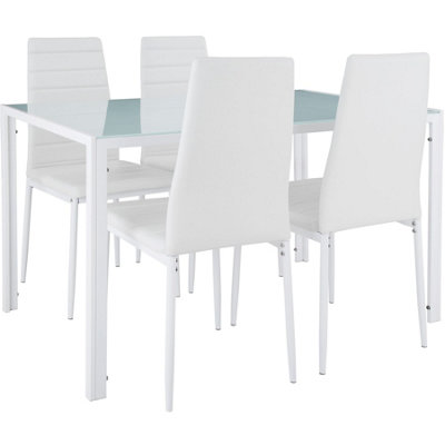 Dining table and chair Set Berlin 4+1 - white