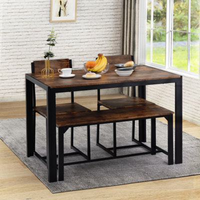 Bench style dining store table set