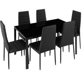 Dining table and chairs Brandenburg 6+1 set - black/black