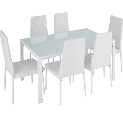 Dining table and chairs Brandenburg 6+1 set - white/white