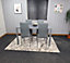Dining Table And Chairs Set 4 Dining Set for 4  Grey Table with 4 Grey Leather Chairs Furniture Kosy Koala