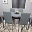 Dining Table And Chairs Set 4 Dining Set for 4  Grey Table with 4 Grey Leather Chairs Furniture Kosy Koala
