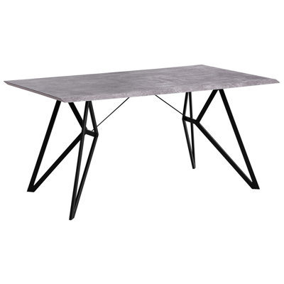 Dining Table BUSCOT Grey Concrete Effect 160 cm 90 cm