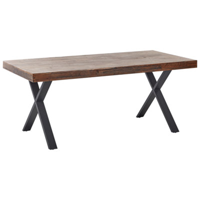 Dining Table CLIFTON Dark Brown 180 cm 90 cm Pine Wood
