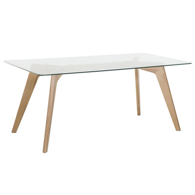 Dining Table HUDSON Transparent 180 cm 90 cm Tempered Glass