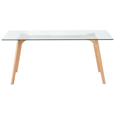 Dining Table HUDSON Transparent 180 cm 90 cm Tempered Glass