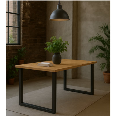 Dining Table Industrial Slim Narrow Small Kitchen Table Black Metal ...