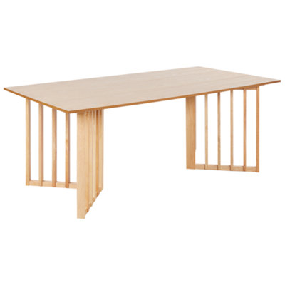 Dining Table LEANDRA Light Ash Wood 200 cm 100 cm