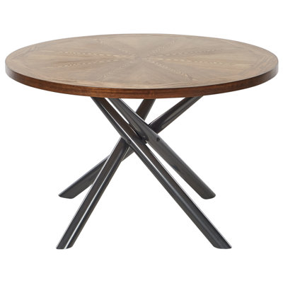 Dining Table LORENZO Brown Ash Wood 120 cm 120 cm