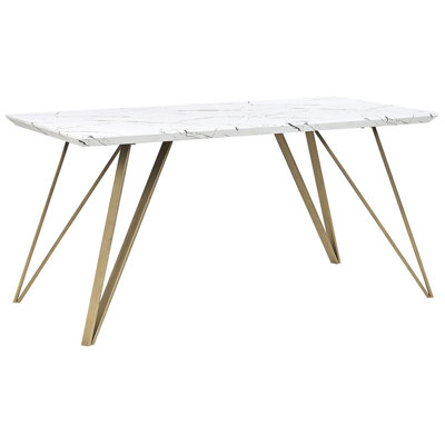 Dining Table MOLDEN White/ Gold 150 cm 80 cm