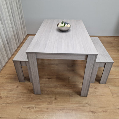 Dining Table set for 4 , Dining Table and 2 Benches , Kitchen Dining Table with 2 Benches , Dining room Table set