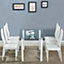 Dining Table Set of 6 Glass Table With 6 Chairs Kitchen Dining Table with 6 white Leather Chairs Furniture Kosy Koala