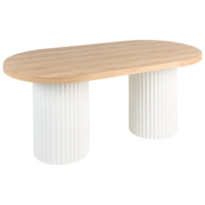Dining Table SHERIDAN Light Brown/ White 180 cm 90 cm