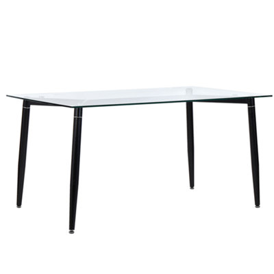 Dining Table TOTHAM Black 150 cm 90 cm Tempered Glass