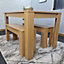 Dining Table With 2 Bench, Dining Table Room Set 4, Wooden OAK Effect Table, 2 Oak Benches Furniture Kosy Koala