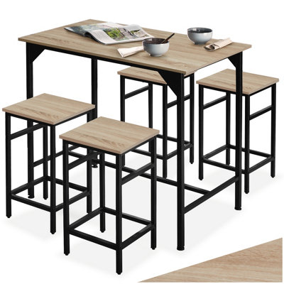 Dining Table with 4 Bar Stools Edinburgh - height-adjustable plastic ...