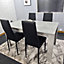 Dining Table With 4 Chairs, Dining Table Room Set 4, Kitchen Set Of 4, Grey Table, 4 Black Chairs Furniture Kosy Koala