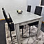 Dining Table With 4 Chairs, Dining Table Room Set 4, Kitchen Set Of 4, Grey Table, 4 Black Chairs Furniture Kosy Koala