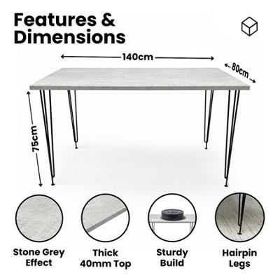 Dining Table With 4 Chairs Modern Grey Dining Table Set With 4 Black ...