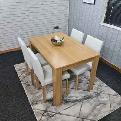 Elma Oak and Cream 120cm Round Dining Table with Courtney Fabric Chair –  The Dining Table Company