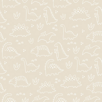 Roarsome! Wallpaper in Navy and White