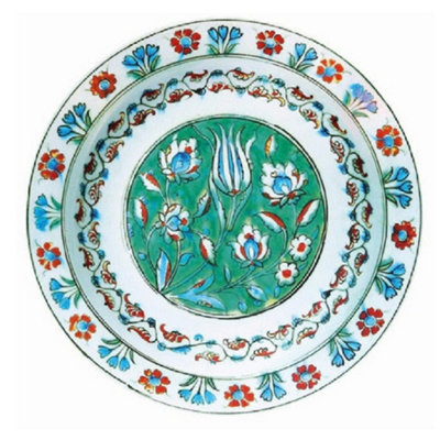 Dinner Plate: 1 x 26cm Ashmolean Roses Tulips Dinner Plate Tin