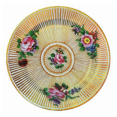 Dinner Plate: 1 x 26cm Ashmolean Worcester Gilt Stripes Dinner Plate, Tin