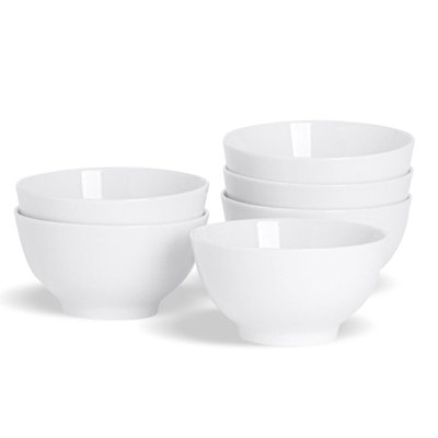 Dinner Set 12 Piece White Porcelain Plates Bowls Dinnerware Rim
