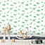 Dino Childrens Wallpaper In Green