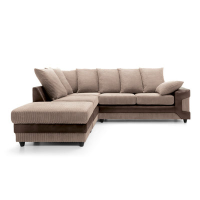 Dino Corner Sofa in Brown Left Facing