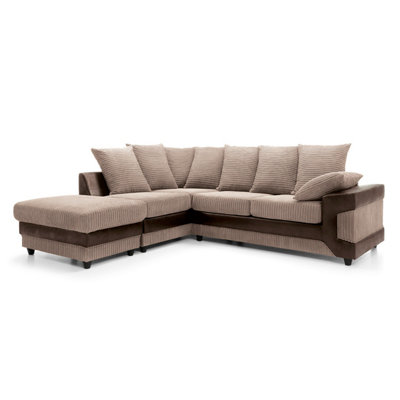 Dino Corner Sofa in Brown Left Facing